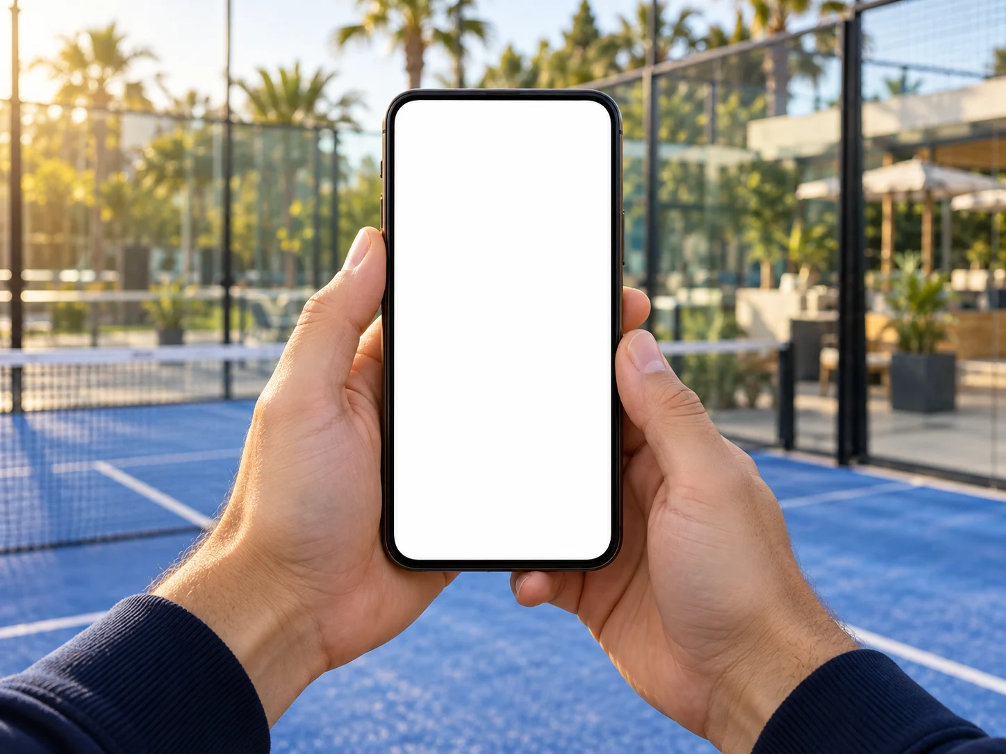 Personne consultant des créneaux de padel sur téléphone